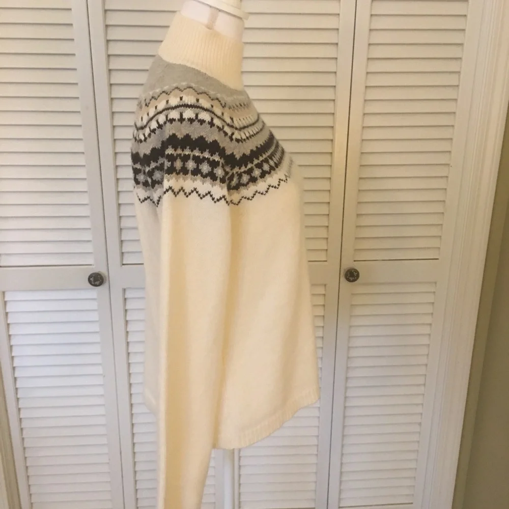 Covington Fair Isle Classic Comfortable Mock Neck Neutral Soft Sweater Size L - Picture 5 of 7